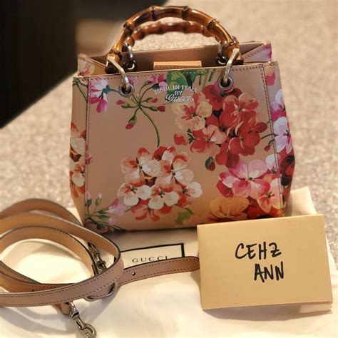 gucci bamboo shopper mini blooms crossbody bag|borsa gucci bamboo.